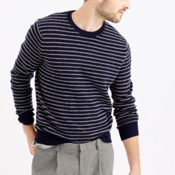 J Crew Men's Softspun Ditty Stripe Sweater - Picture 2 of 12
